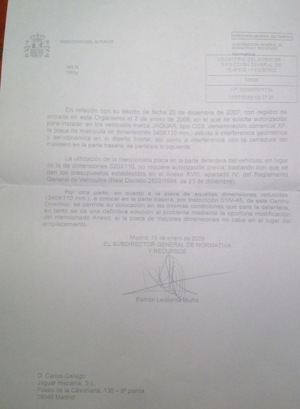 matricula pequeña xf